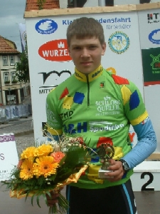 Nils Plötner, 2. Platz im Gesamtklassement bei der Kleinen Friedensfahrt in Waltershausen