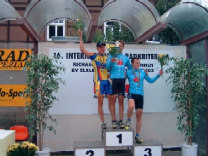 Siegerehrung Junioren in Elxleben: 1. Phillip Patzer, 2. Tino Beckert, 3. Martin Schneider