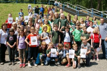 Grundschule Saarbachtal - stellte das zahlenmäßig größte Aufgebot bei den Dritt- und Viertklässlern und platzierte sechs ihrer Teilnehmer unter den Top Zehn.