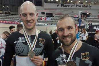 Kai Kruse und Robert Förstemann, WM-Bronzemedaillengewinner über 1000m im kanadischen Milton (Foto: Verein/cm)