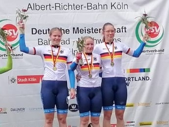 Deutscher Meistertitel 2021 für die Thüringer Teamsprinterinnen Stella Müller, Lara-Sophie Jager und Tanita Knorr!