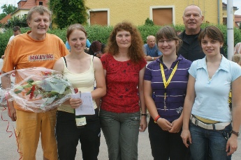 Mit einem Blumenstrauß begrüßte Wolfgang Reichert, Präsident des SSV Gera 1990 e.V., Heike Schramm und wünschte ihr eine gute Zusammenarbeit im Geraer Trainerteam.