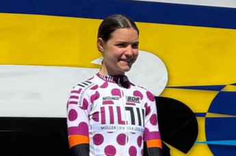 Kea Hammerl im Bergtrikot der Jugendsichtung.