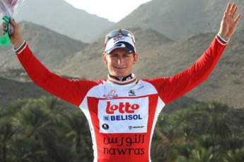 Mit dem zweiten Etappensieg auf der 4.Etappe verteidigte André Greipel souverän das rote Führungstrikot.  (Foto: Roth)