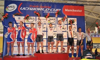 Bronze für das deutsche Teamsprinttrio beim Weltcup in Manchester.