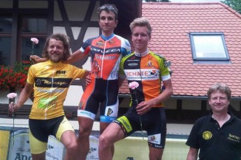 Mit Platz 3 in der Gesamtwertung sichert sich Thomas Reichardt (SSV Gera 1990 / Jenatec Cycling) den Thueringer Landesmeistertitel im Kriterium.  (Foto: ms)