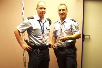 Polizeihauptmeister Oliver Mahn und Polizeimeister Robert Förstemann.